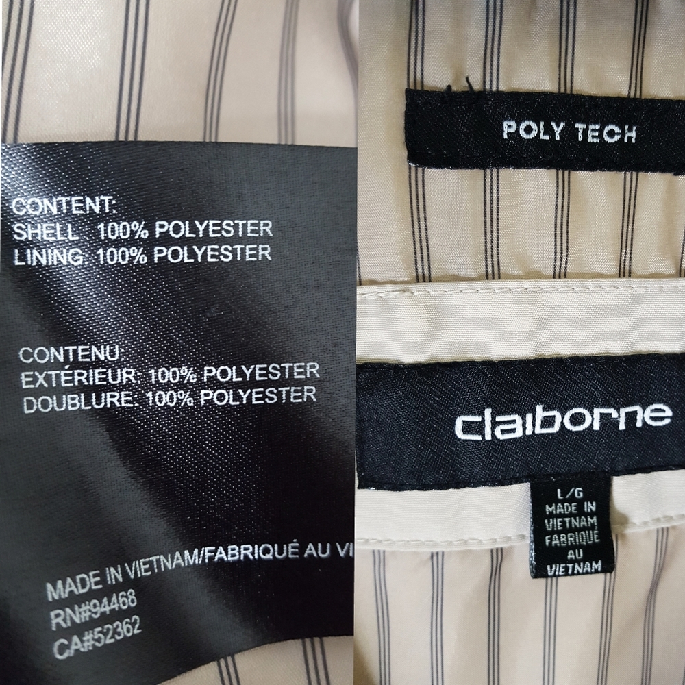 Claiborne Men's Jacket🌟Poly-Tech|Water-Resistant🌾Spring/Fall Jacket - Picture 7 of 8